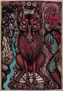 Drawing by Vali Myers called Foxy